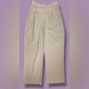 ABERCROMBIE & FITCH Curve Love Sloane Tailored Wide Leg Pant Cream Sz 30/10L U23